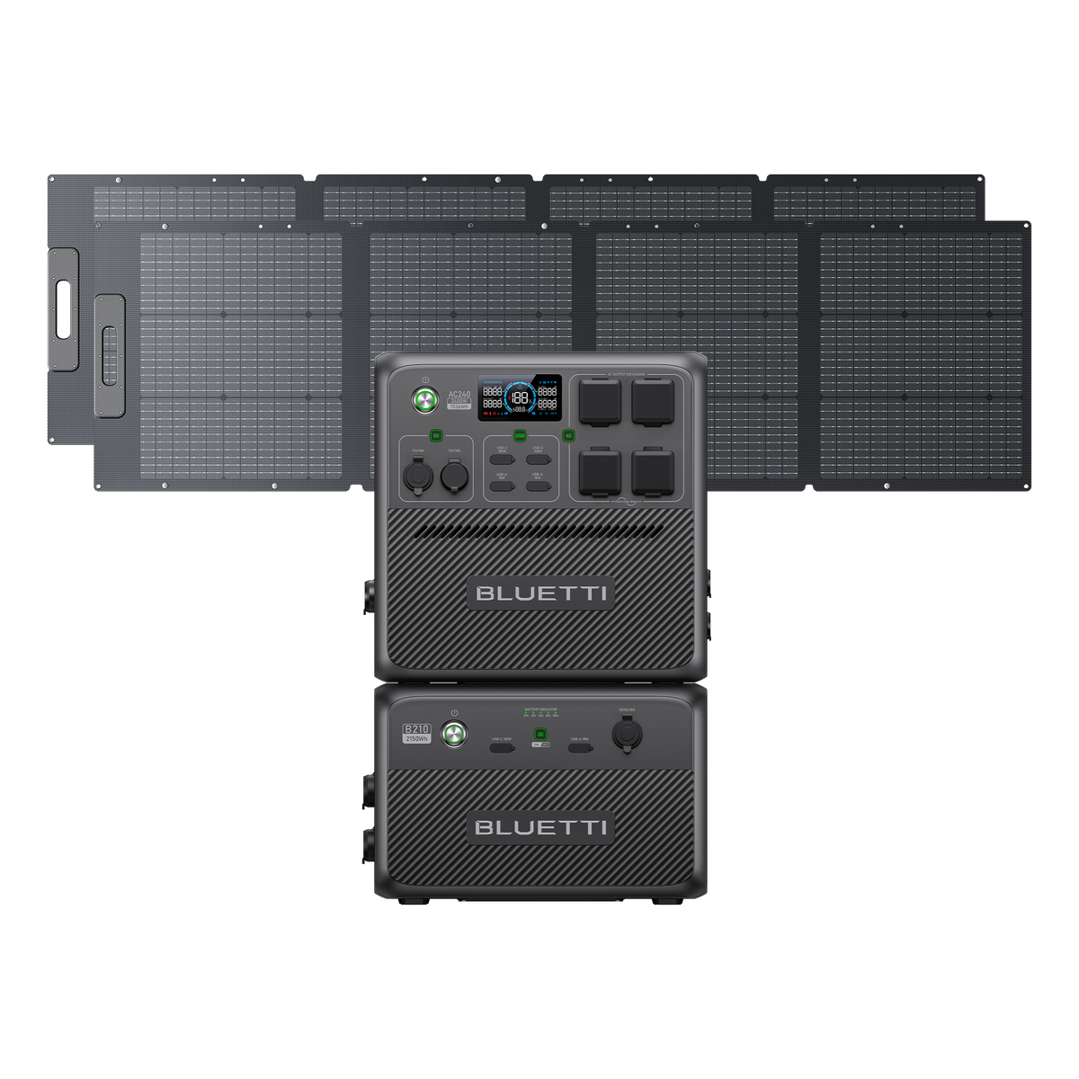 AC240 power station with B210 expansion battery and 200W solar panel
