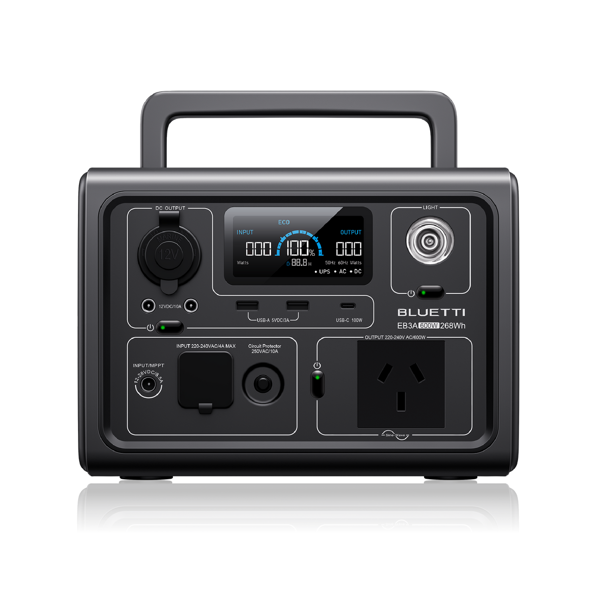 BLUETTI EB3A compact portable power station for travel and emergency backup