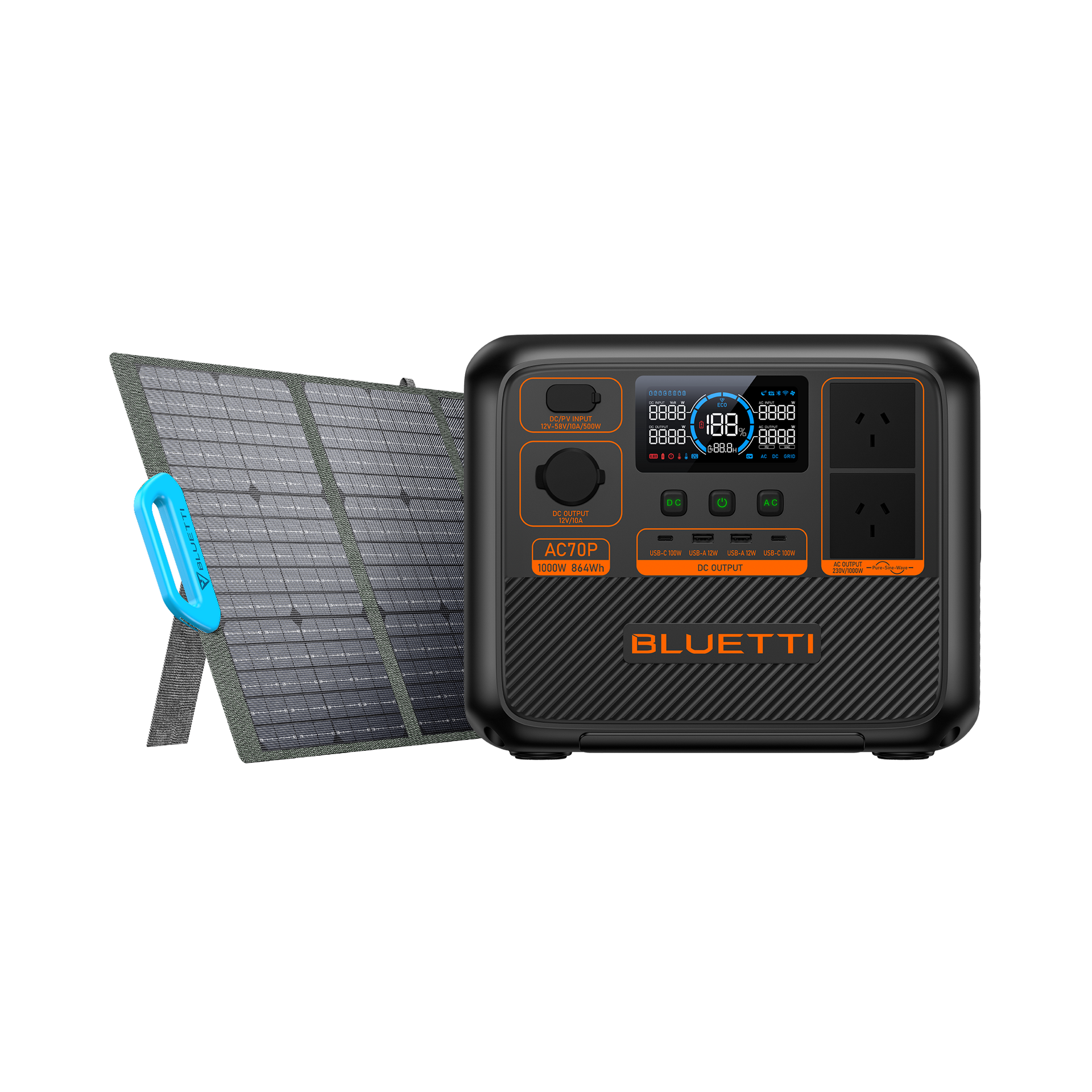 BLUETTI AC70P Portable Power Station | 1000W 864Wh