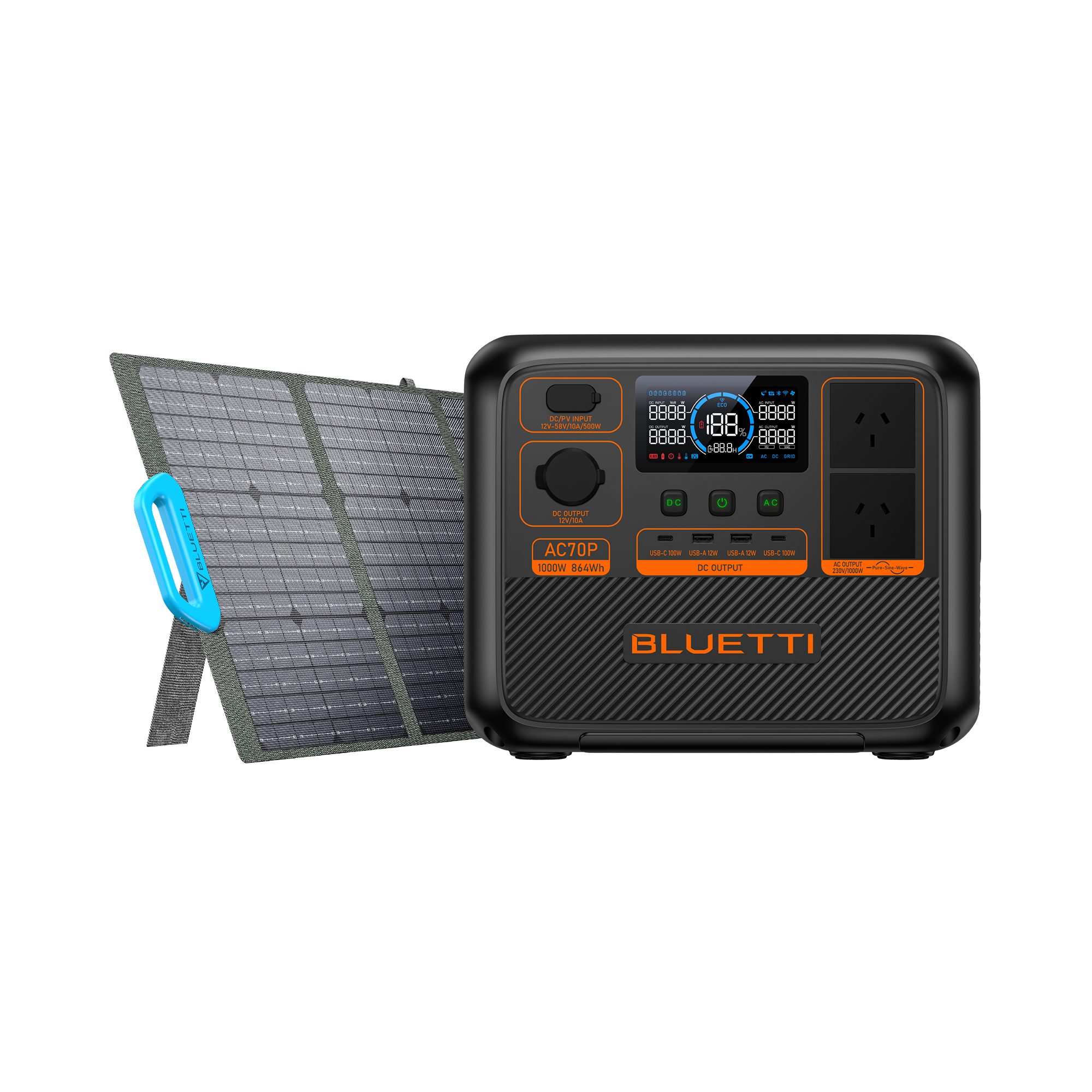 BLUETTI AC70P Portable Power Station | 1000W 864Wh
