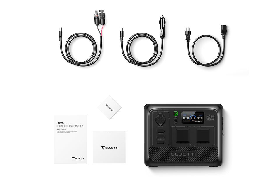 BLUETTI AC60 Portable Power Station Package Contents