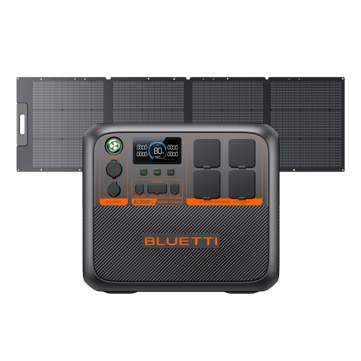 AC200PL portable power station and 200W solar panel bundle for home backup, camping, and off-grid power