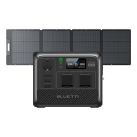 AC60 portable power station and 200W solar panel bundle for camping, caravanning, and emergency backup power