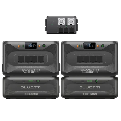 BLUETTI dual Apex 300 with dual B300K and Hub A1 home backup system for whole-house power security
