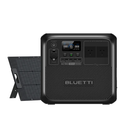 BLUETTI AC180 portable power station with 200W solar generator kit for versatile energy needs