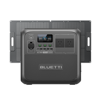 BLUETTI AC180 portable power station with PV100 solar panel, ideal for RV trips and emergency backup