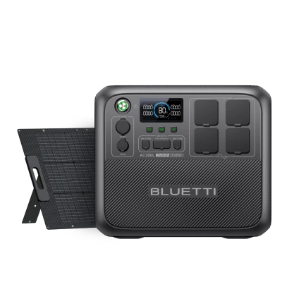 BLUETTI AC200L power station with 200W solar generator kit for home and off-grid power