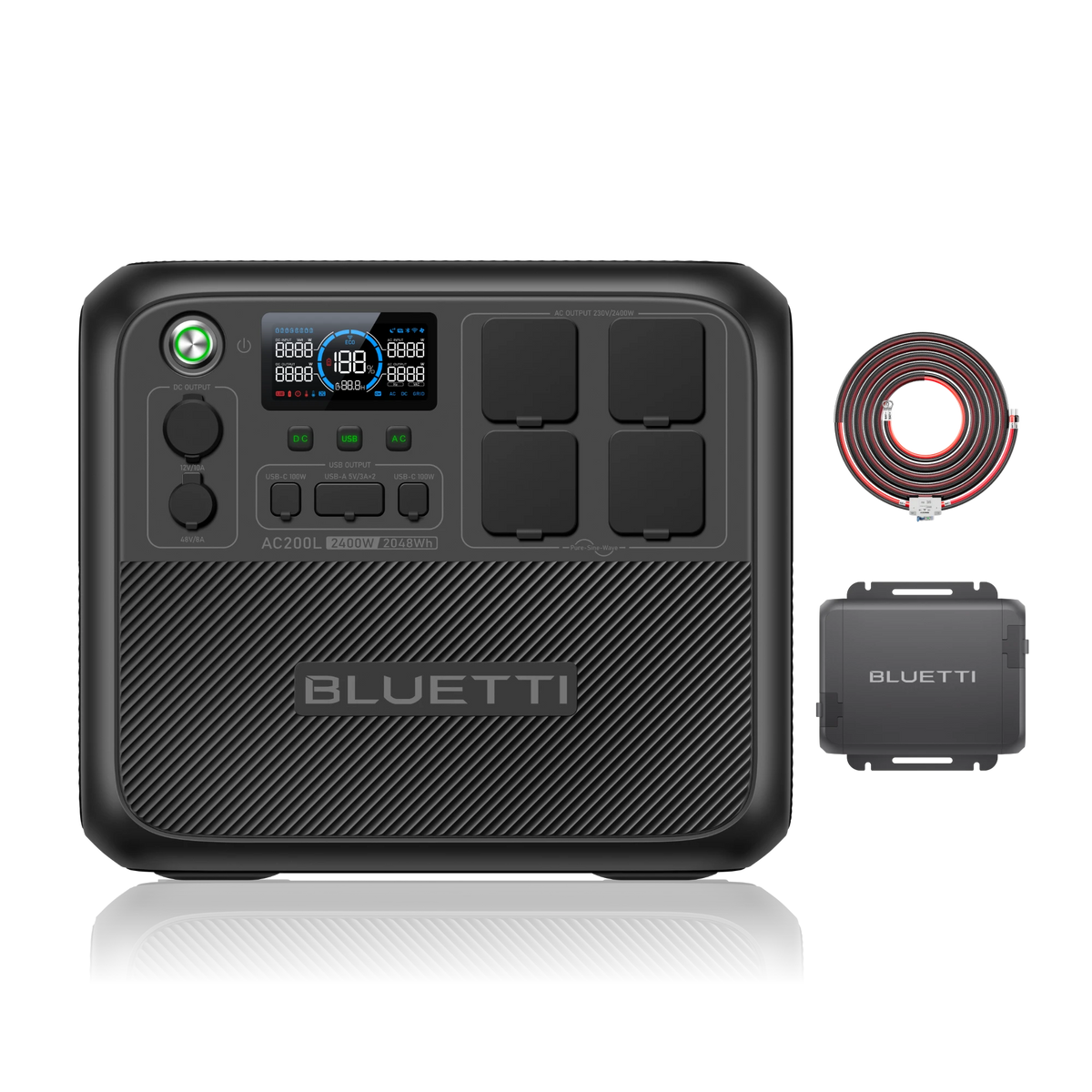 BLUETTI AC200L with Charger 1 portable power bundle, front view