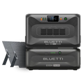 BLUETTI Apex 300 with B300K expansion battery and dual 350W solar panels for extended home backup power