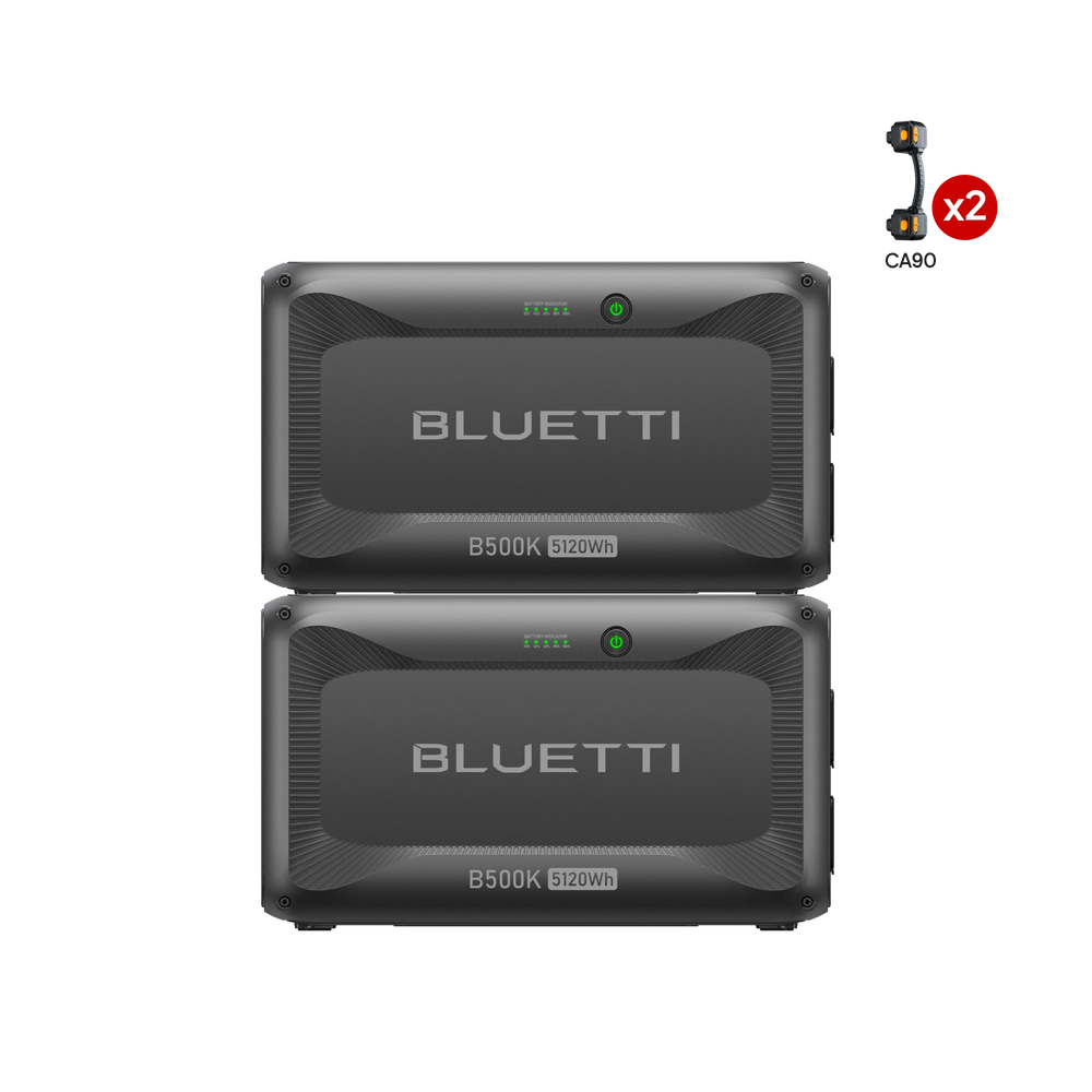 Dual BLUETTI B500K batteries with CA90 connection cable