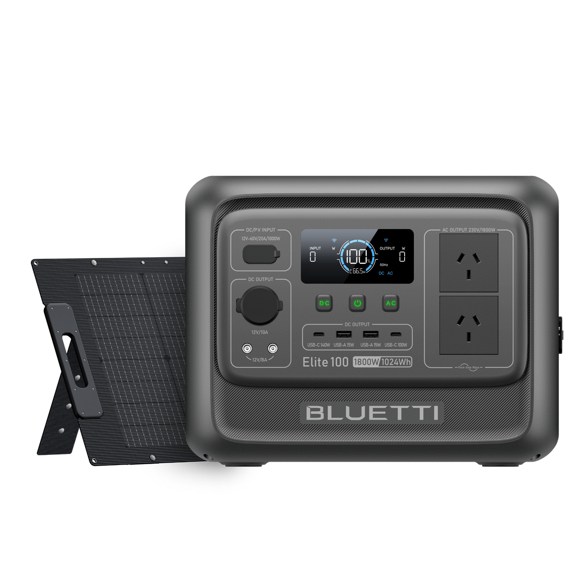 BLUETTI Elite 100 V2 solar power combo with 120W foldable panel