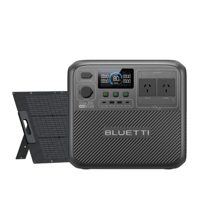 BLUETTI Elite 200 V2 with 200W solar panel generator kit for home and outdoor energy supply