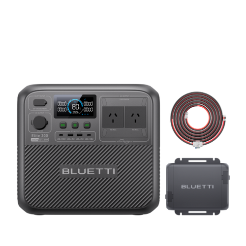 BLUETTI Elite 200 V2 with Charger 1 – high-capacity portable power station kit for home backup and outdoor use in Australia