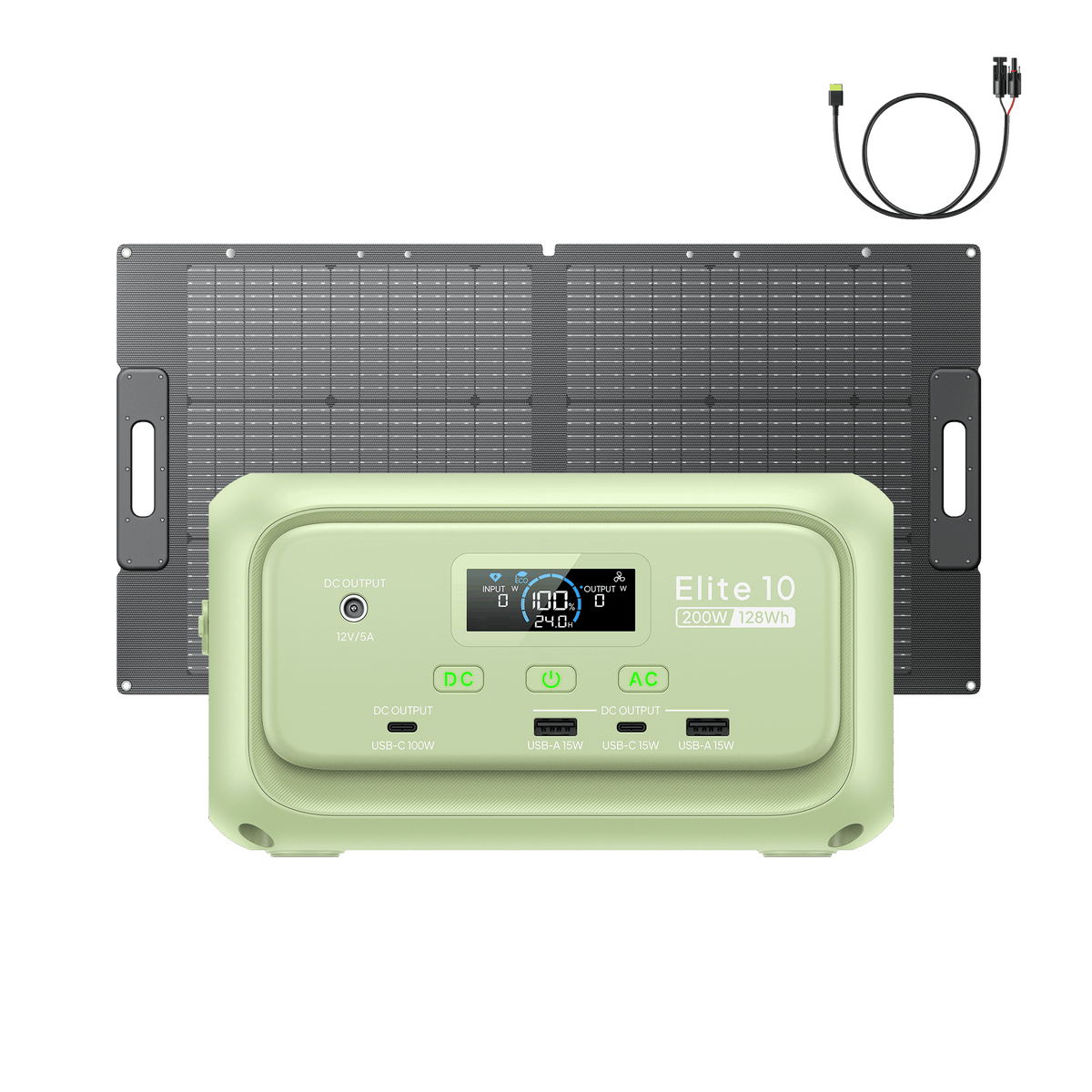 BLUETTI Elite10 with 100W Solar Generator Green 