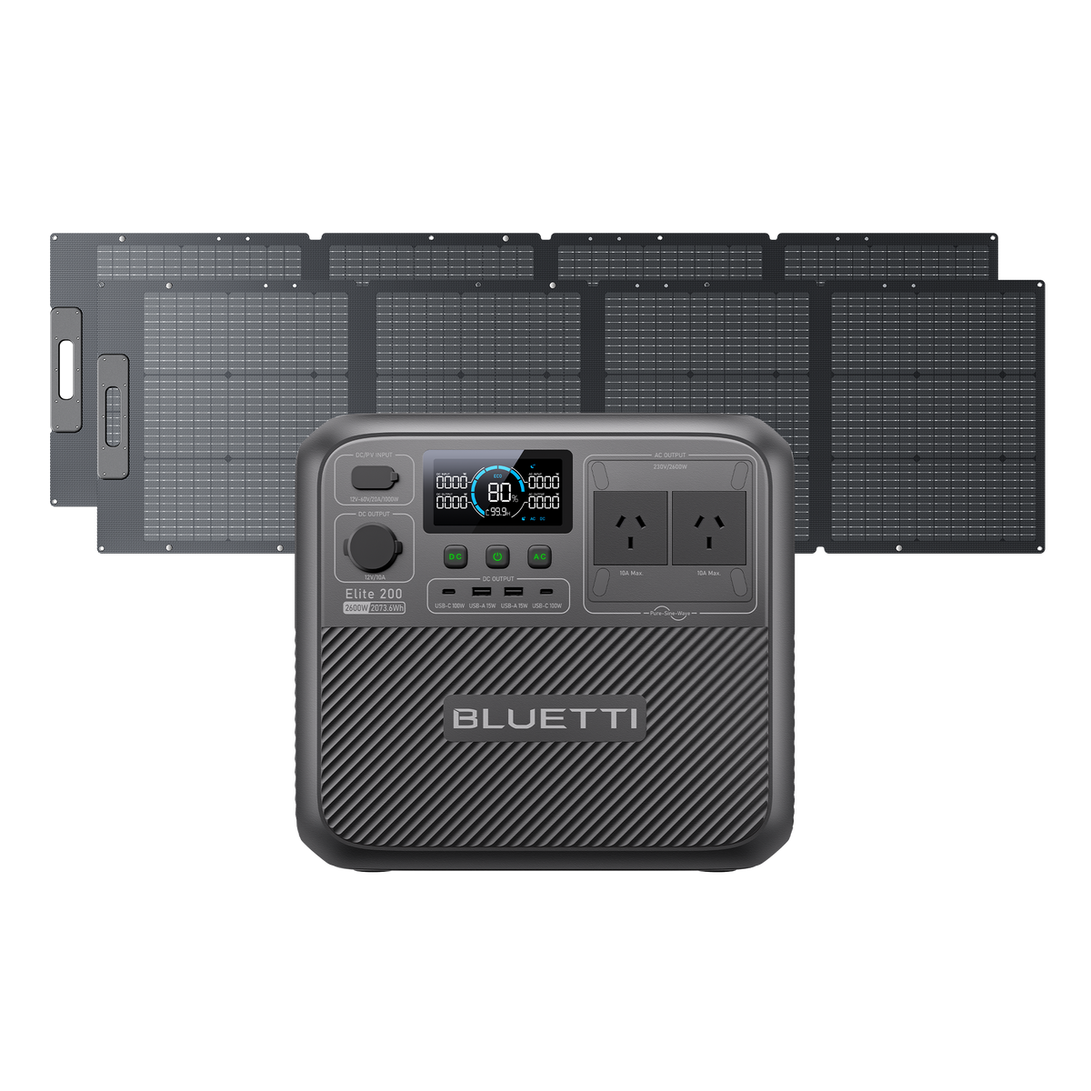 Elite 200 V2 portable power station and 2*200W solar panels