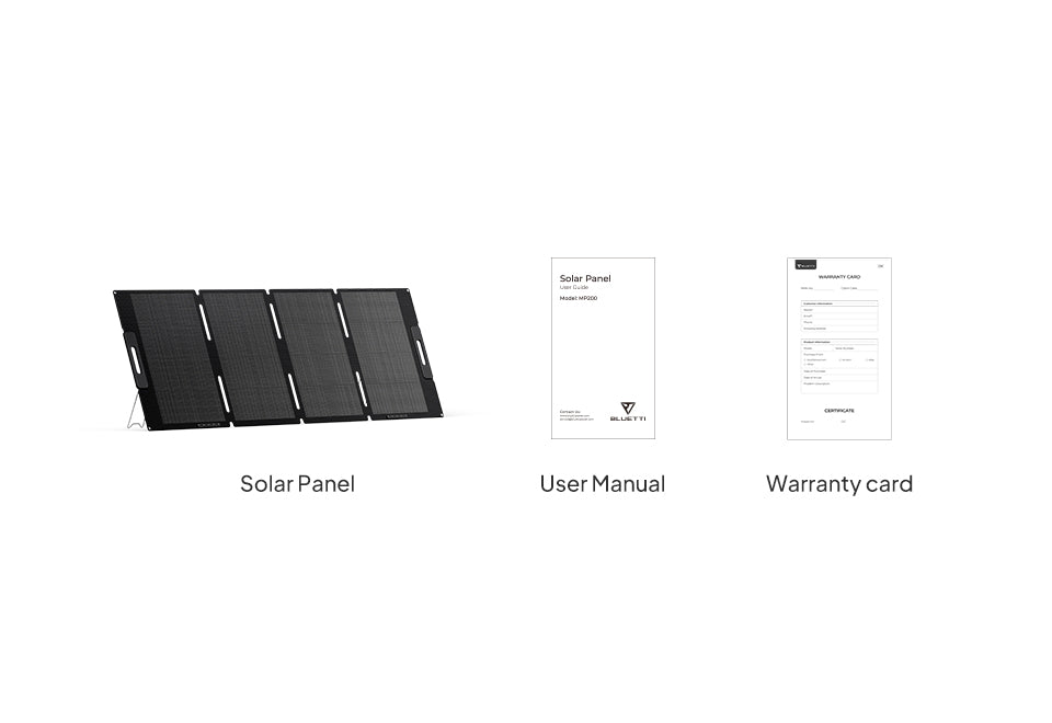 BLUETTI MP200 Portable Solar Panel - What's in the box